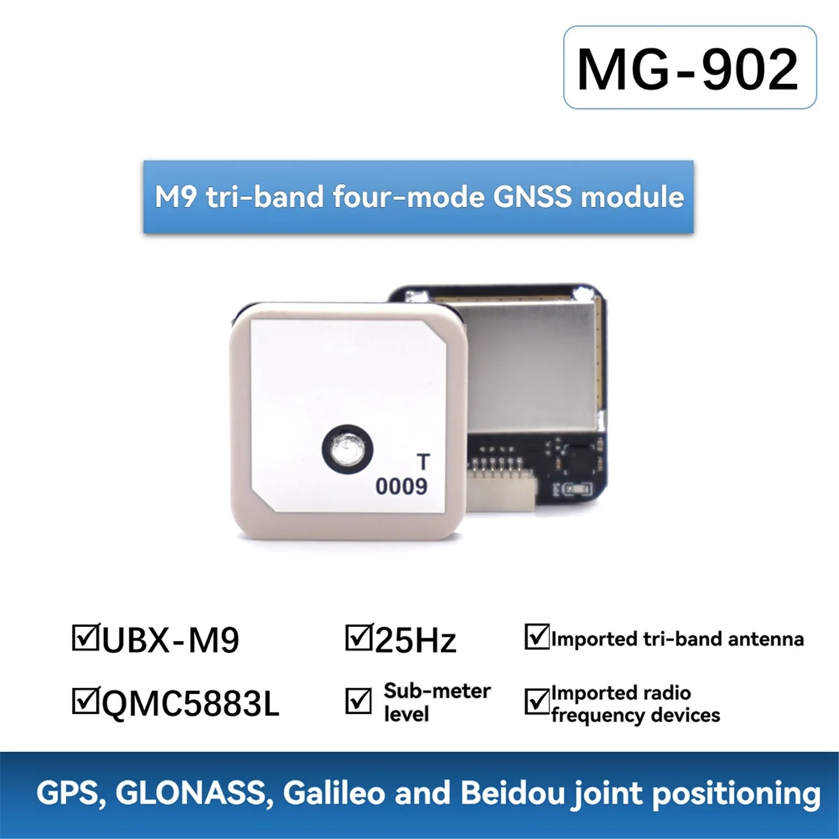 Afbeelding 5: MG-902 M9N GPS-module met kompas QMC5883L-module voor FPV/Racing Drones/Robotica/boten