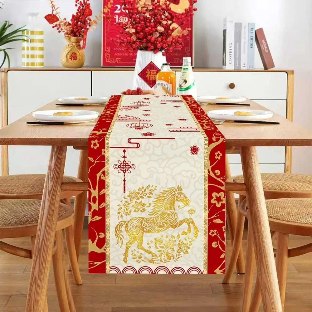 New Chinese New Year Table Runner Wine Glass New Year New Year Table Flag Cover Table Decor New Year Gift