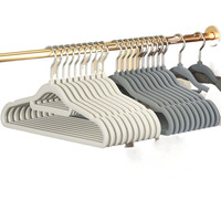 10pcs Clothing Velvet Hanger Set Non-Slip Plastic Coat Hangers for adults and children Drying Rack with 360 Degree Swivel Hooks