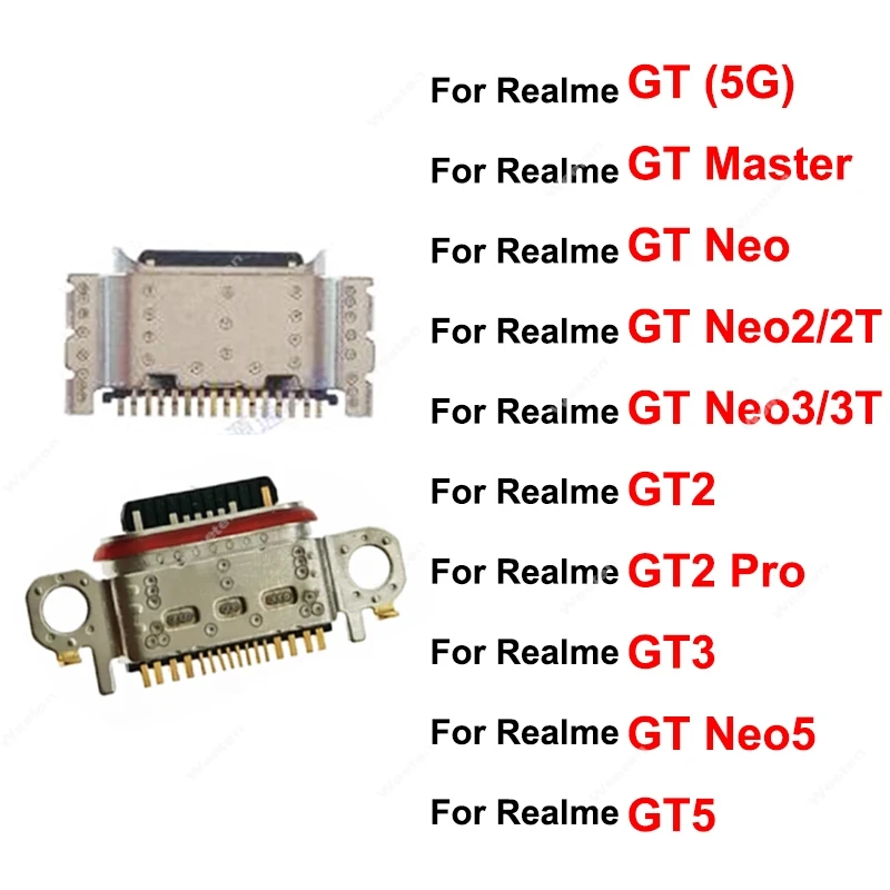 Realme GT 2 3 5 Pro GT Neo 2 3 5 5Se 2T 3T 5G USB 충전기 도크 소형 USB 충전 잭 커넥터 포트 부품 