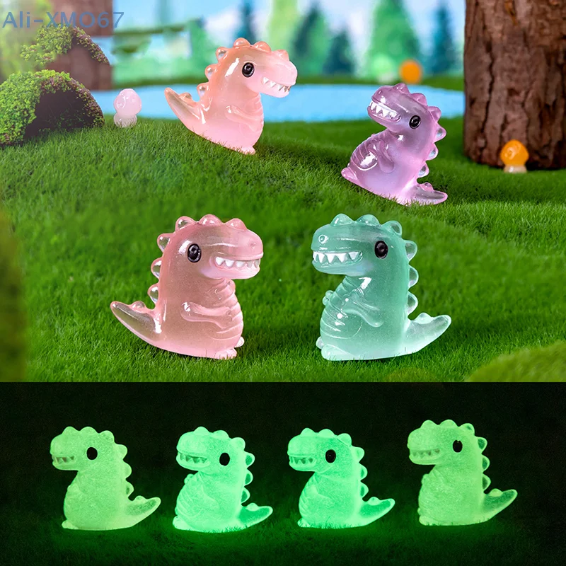 Glow In Dark Dinosaur Decorative Accessories Environmental Resin Car Ornaments Mini landscape