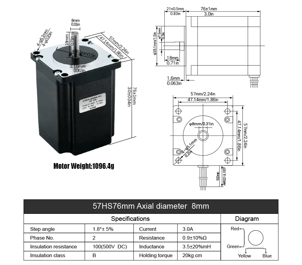 

-for Kit 2.2N 2Nm 3A Nema 23 57 X 82mm 76mm Stepper Motor TB6600 DM542 DM556 Driver + 350W Power Supply MACH3 Controller