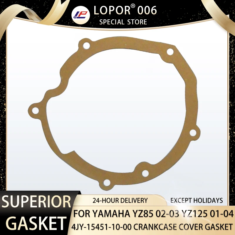 

LOPOR Motorcycle Engine Crankcase Cover Gasket Seal For YAMAHA YZ85 2002 2003 YZ125 2001-2004 YZ 85 125 4JY-15451-10-00