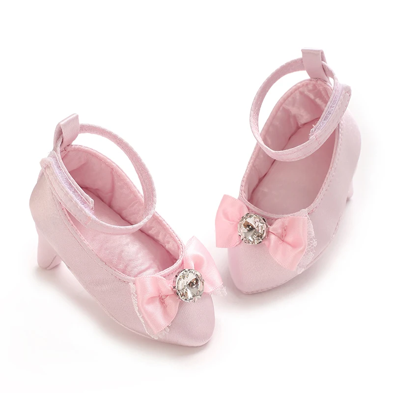 0-12 Monate Baby Mädchen Prinzessinnen-Schuhe mit Diamantschleife, Weiche Sohle, Erste Schritte Schuhe für Kleinkinder – Detail 24