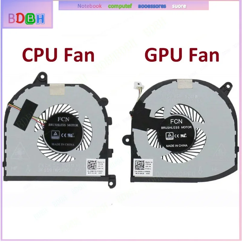 0F01PX 0V9H8N For DELL For XPS15 For XPS 15 7590 5540 M5540 CPU + GPU Cooling FAN