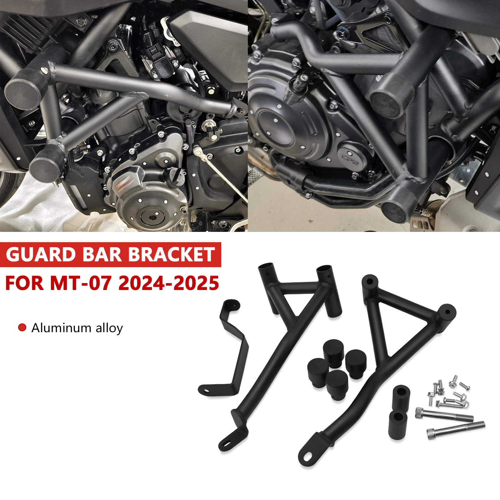 

For MT-07 2025 MT07 2024 Motorcycle Bumper Frame Protector Engine Highway Guard Crash Bar Protection Bracket Anti-fall Bar