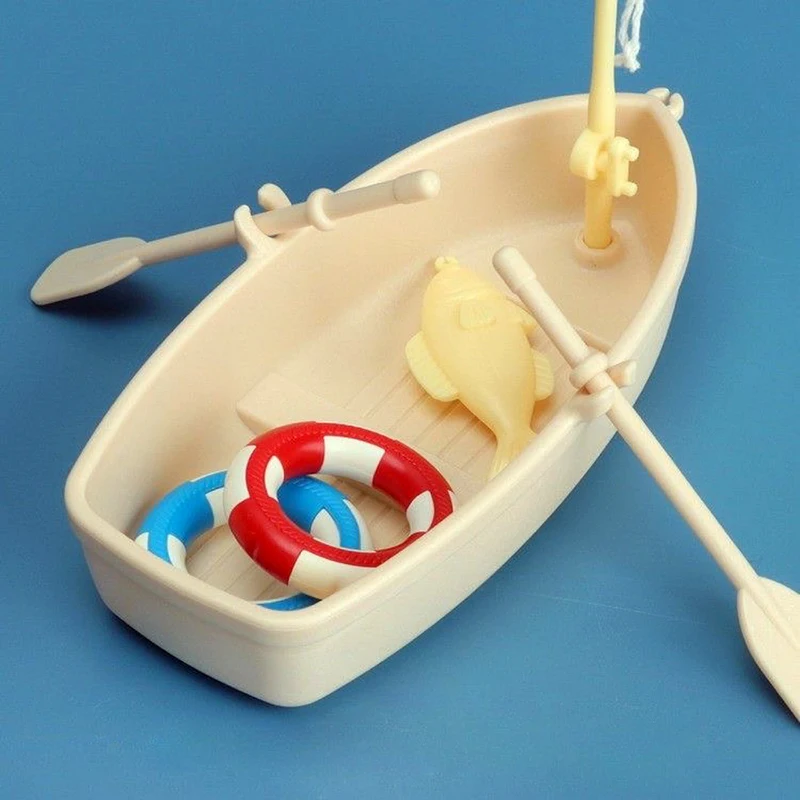 Aquarium Decoration Floating Toy Boat Rowing Ornament Children’s Toys Plastic Fishing Gifts Model Ship