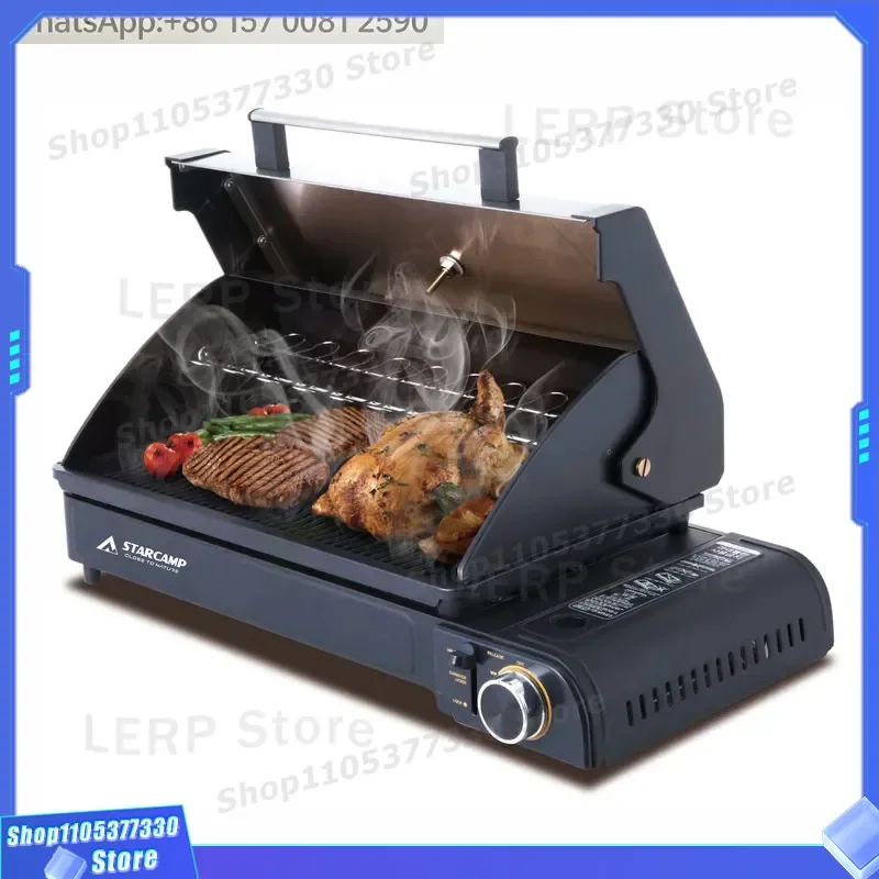 STARCAMP 3-in-1 Multifunctional Outdoor Portable Camping BBQ Grill Butane Stove Barbecue