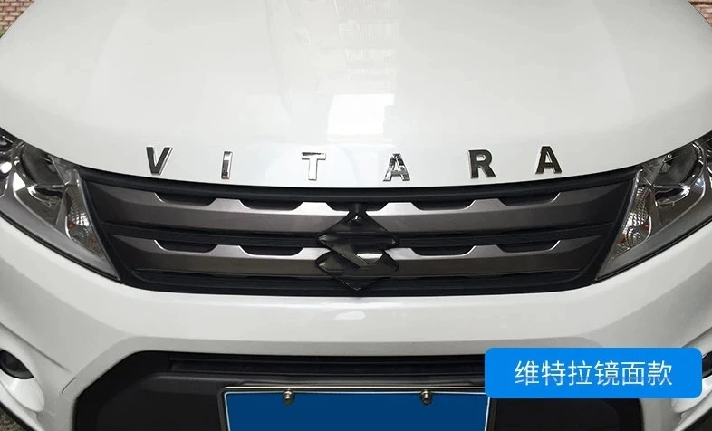 For Suzuki Vitara 2014 2015 2016 2017 2018 2019 2020 2021 Front Cover Grill Car Logo Letter Sticker Trim Car Styling Accessories