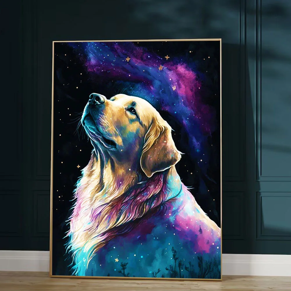 Huacan 5d Diy Diamond Painting Animal Dog Full Diamond Embroidery Tiger Lion Complete Kit Wall Decor Handmade Gift