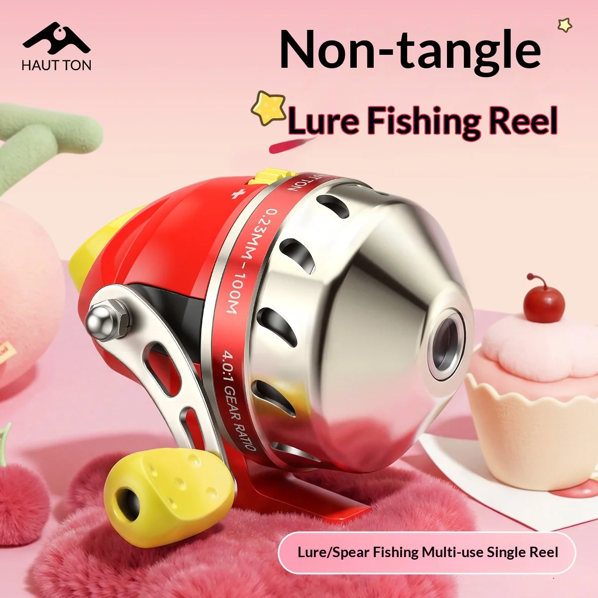 

4.0:1 Closed Face Fishing Reel, Hot Selling Tangle-Free Reel for Kids and Beginners