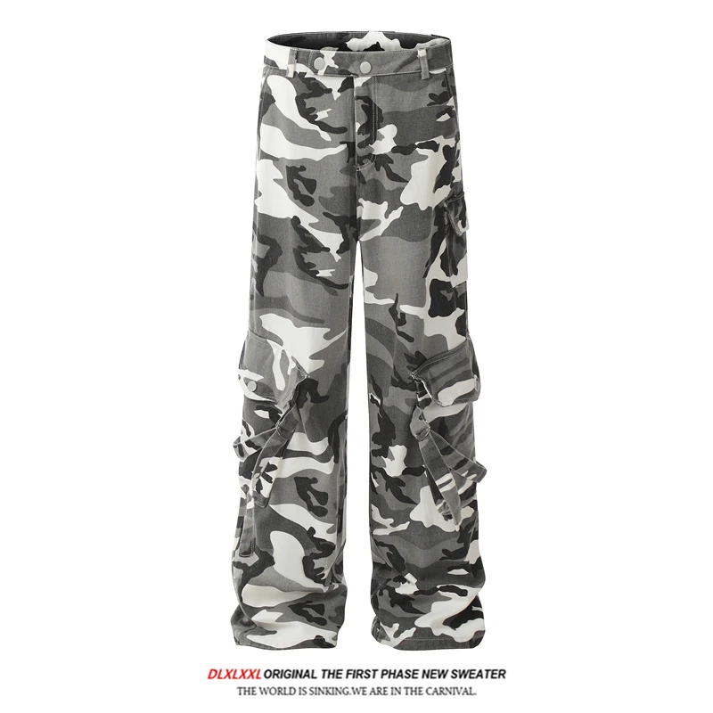 

Брюки GXFortune High Street в стиле ретро с камуфляжным принтом, унисекс, свободный крой, американские повседневные брюки, большие размеры, повседневные, стильные