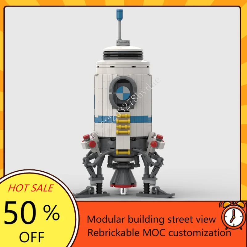 

499 шт. Astroneer-маленький шаттл, модульная MOC, креативная модель с видом на улицу, головоломка на заказ, сделай сам, образовательная сборная модель, игрушки, подарки