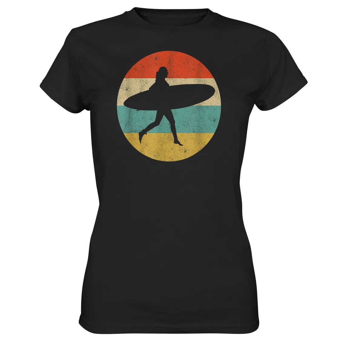 Surfing Surfer Surfboard Waves Retro T Shirt Women'S