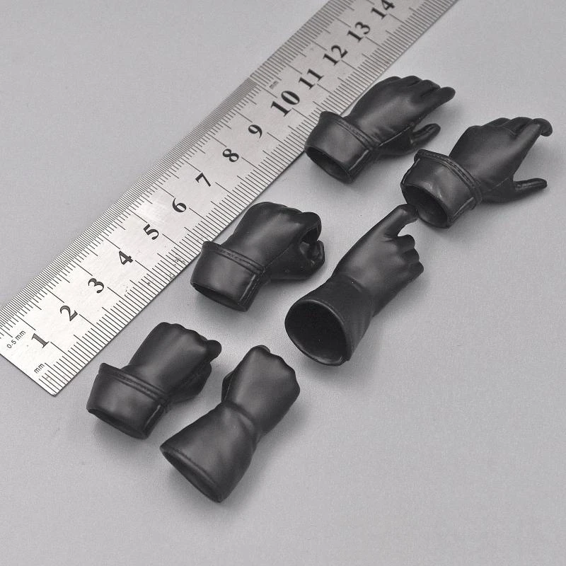 

1/6 MEDICOM Akira RAH Motorcycle Black Gloves Hand Model 6PCS/SET Accessories For 12inch Body Figure Collect