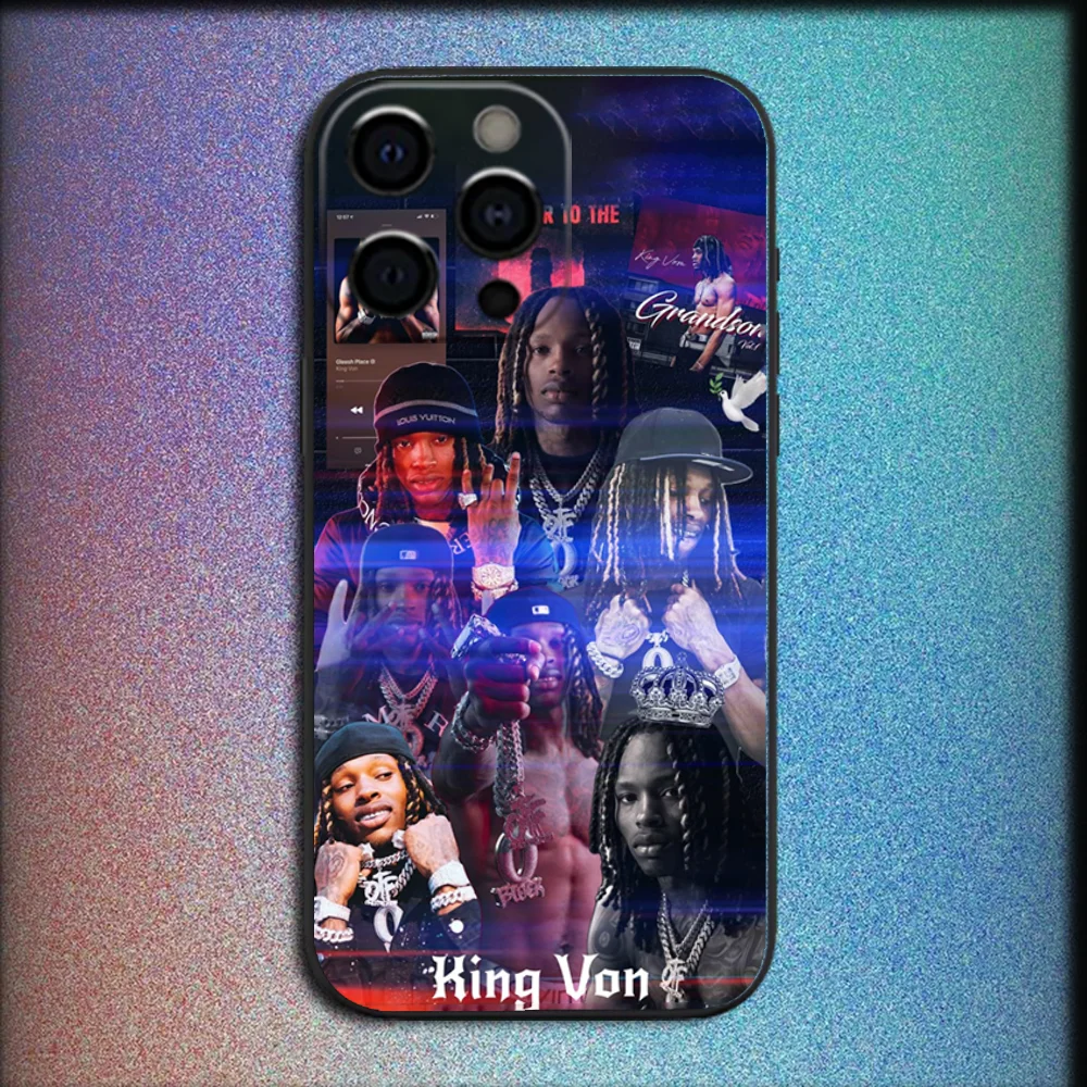 Raper K-King Von Phone Case For iPhone 16,15,14,13,12,11,Pro,X,XS,Max,XR,Plus,Mini Soft Black Cover
