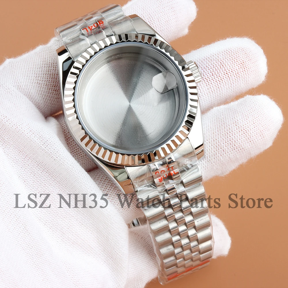 

36/39mm Silver Watch Case For Datejust Modified NH35 NH36 Atuomatic Movement 28.5MMDial Sapphire Glass Waterproof Accessories