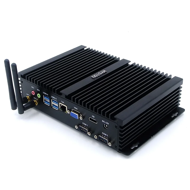 

Small Fanless Mini ITX Core I5 4200U Dual LAN Barebone System 4K Gamer PC with Industrial Status US Plug