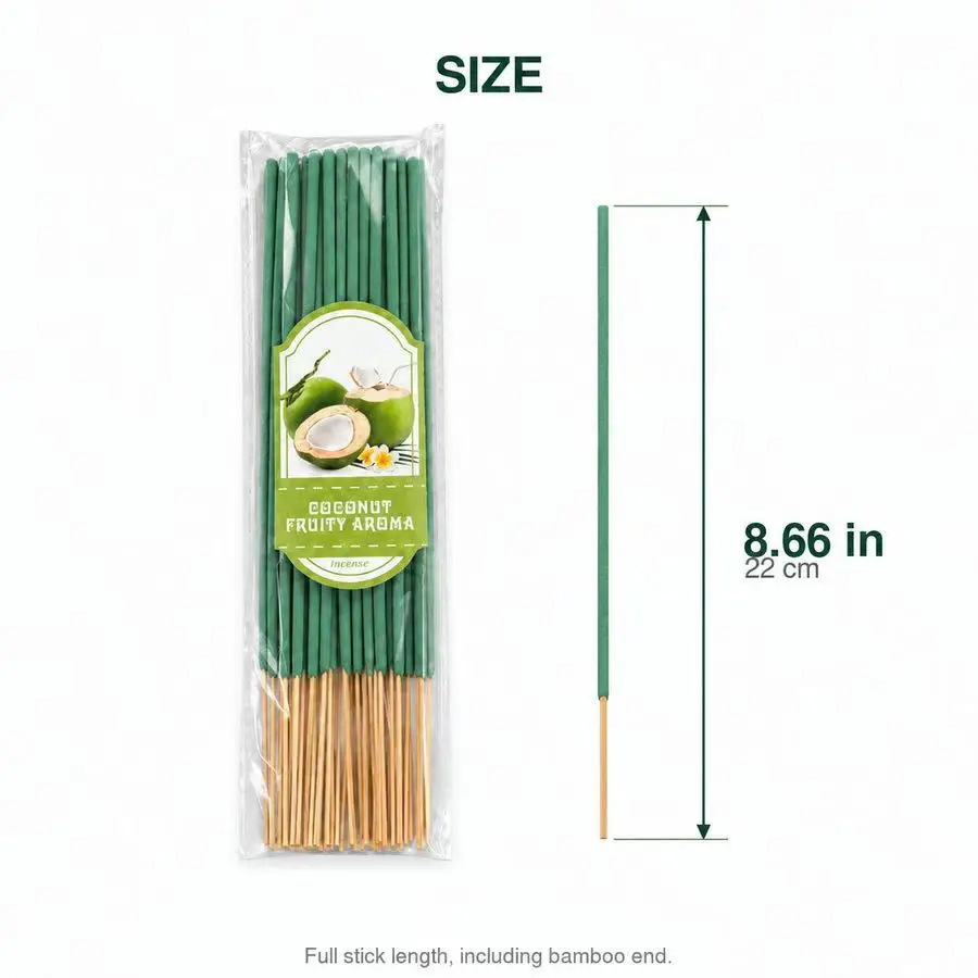 22cm coconut fragrance handmade aromatherapy stick, long-lasting fragrance, suitable for home decoration, home fragrance