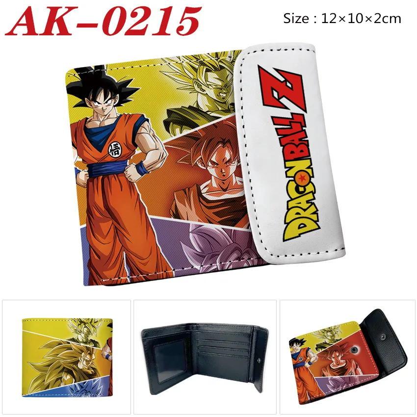 DRAGON BALL Son Goku PU Leather Hidden Buckle Wallet ID Credit Card Holder Money Clip Coin Purse Short Purses Short Purses Gifts