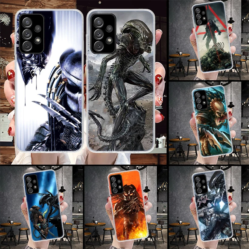 Alien Vs Predator Painted Soft Phone Case For Samsung Galaxy A12 A22 A32 A42 A52 A72 A02S A51 A50S A71 A70 A41 A31 A21S A40 A30S