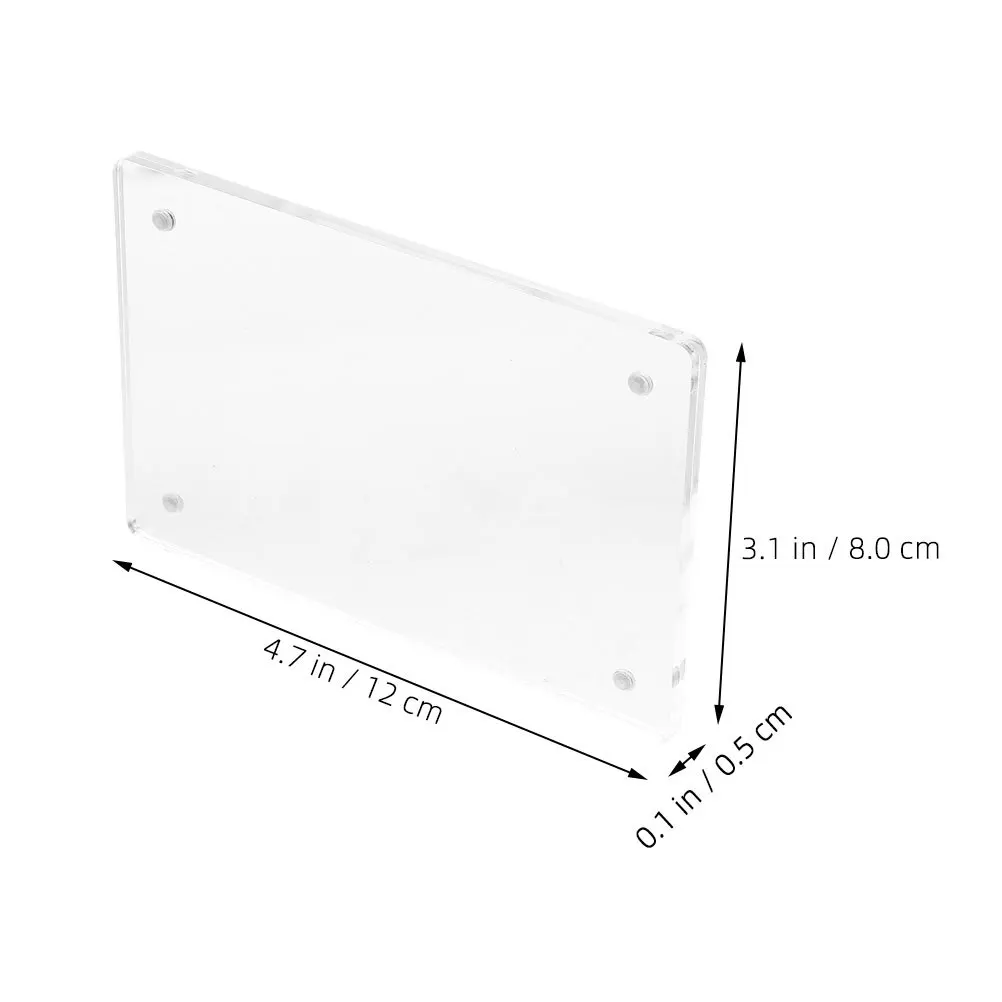 حامل عرض شفاف من الأكريليك حامل علامة مغناطيسي مزدوج الجوانب لترخيص الأعمال على سطح الطاولة ومطعم المكتب