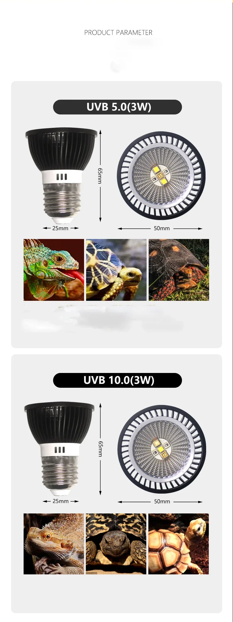 110/220V Reptile UVB Light Energy-Saving Eye Protection Led Lamp Pro Turtle Lizard Mane Lion Ultraviolet Calcium Lamp Sun 육지거북