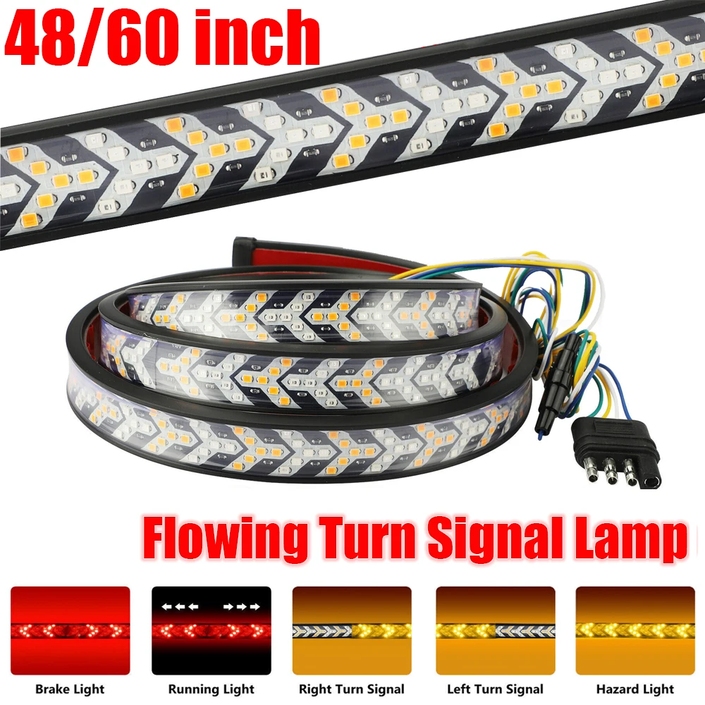 

48/60 inch LED Tailgate Light Bar Car Brake Turn Light Warning Signal Lamp Double Flash Reverse Running Light for Pickup Trailer