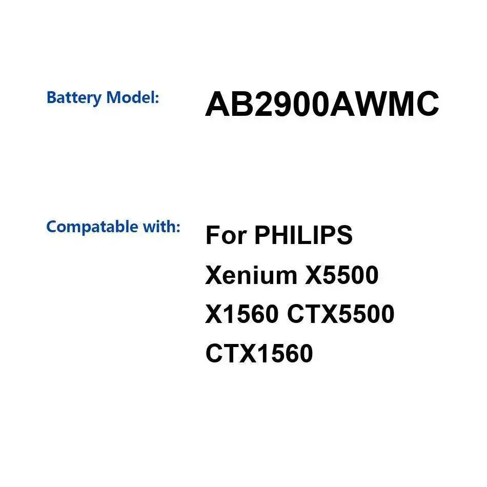 

Аккумулятор мобильного телефона AB2900AWMC 2900 мАч для Philips Xenium X5500 X1560 CTX5500 CTX1560