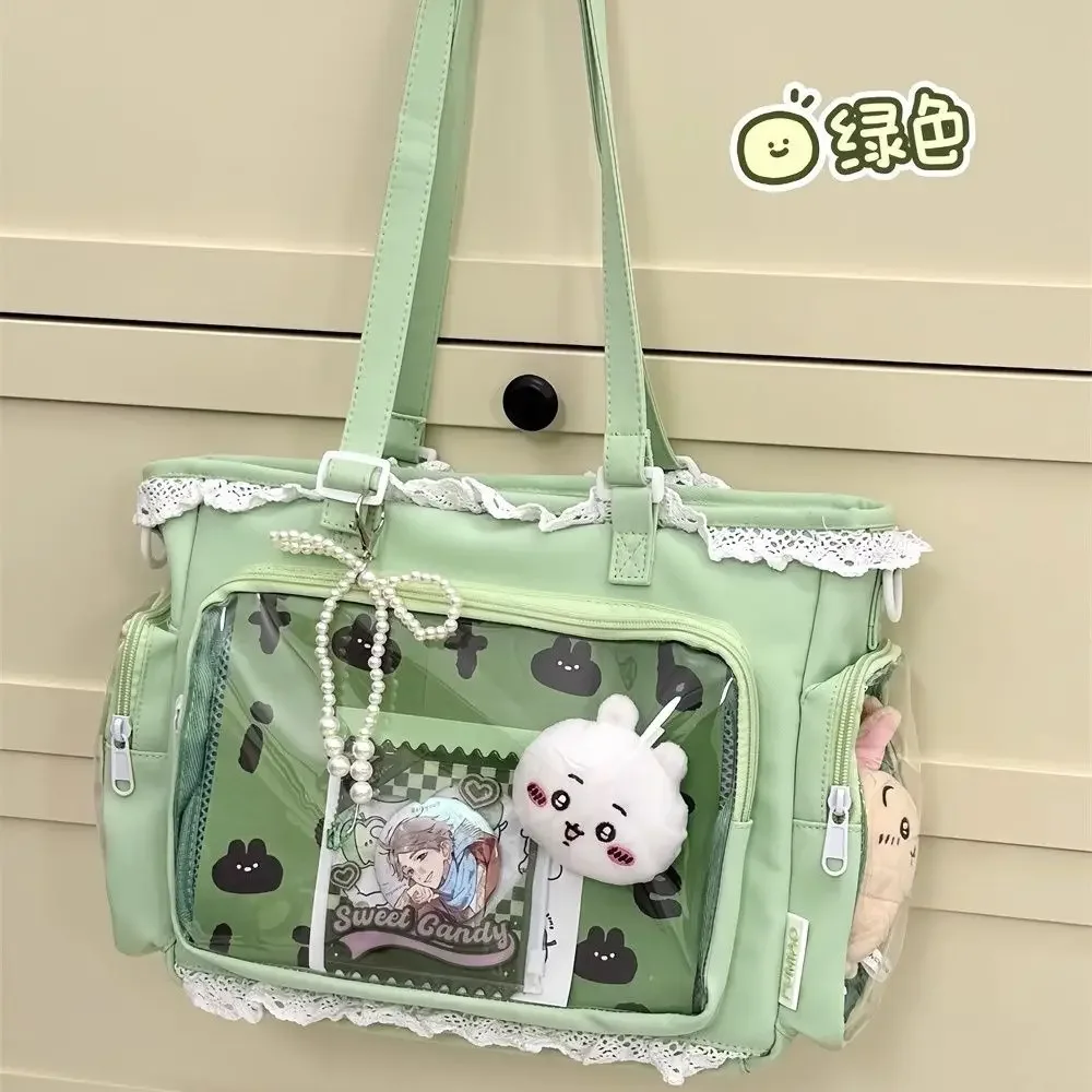 حقائب باليه للفتيات ذات سعة كبيرة Kawaii Itabag يابانية شفافة JK حقائب كتف كروس هدية للأصدقاء حقائب مدرسية للمراهقات