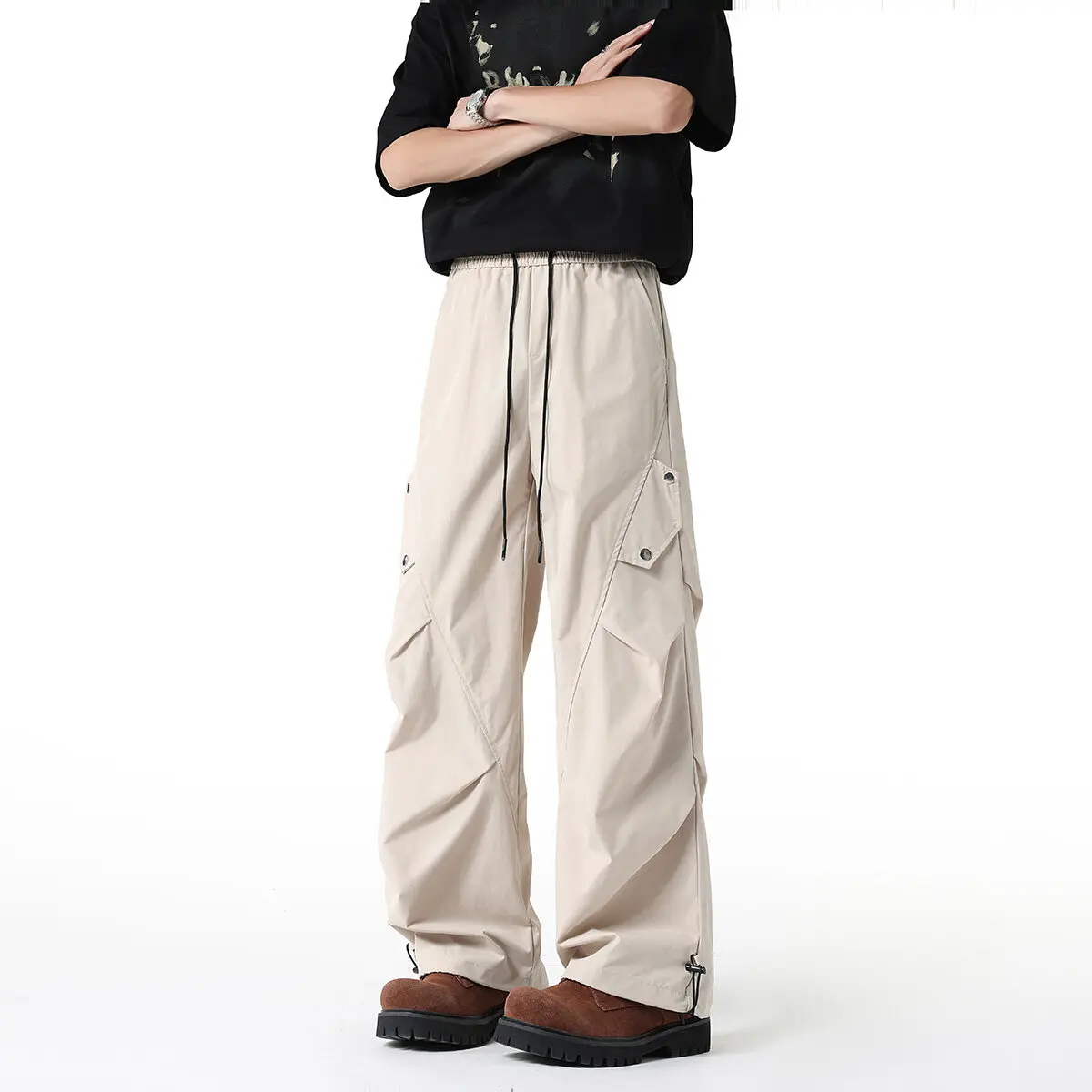 

LAPPSTER Бегуны-карго с большими карманами Y2k Уличная одежда Мешковатые беговые брюки унисекс Harajuku Повседневные спортивные штаны Корейская мода Рабочие брюки