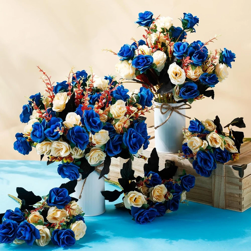 الحرير الورد الزهور الاصطناعية الزفاف غرفة المنزل الجدول ديكورا في الهواء الطلق اليدوية باقة الزفاف سكرابوكينغ اكاليل Diy بها بنفسك الهدايا الدعائم #4