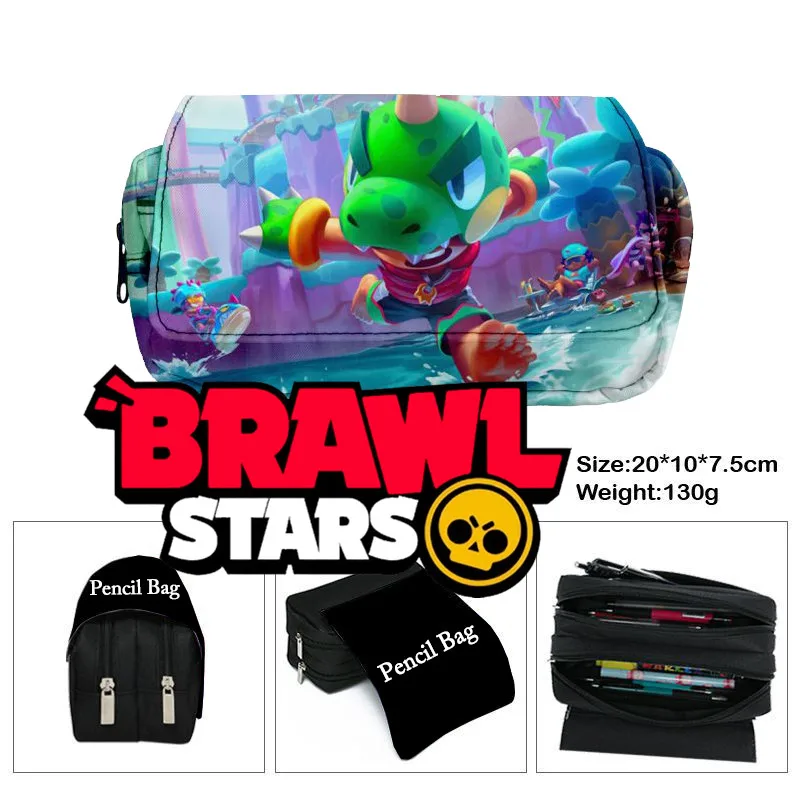 Anime Pencil Case, Kawaii Cartoon Brawl Stars Storage Bag, Large Capacity Pouch as Birthday Gift for Students, School Supplies