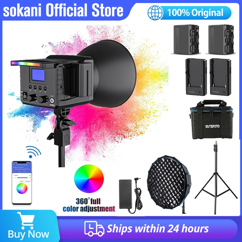 Sokani X100 RGB LED Video Light Bowens Mount Photography Lighting For TikTok YouTube Studio Video Live Streaming Shooting