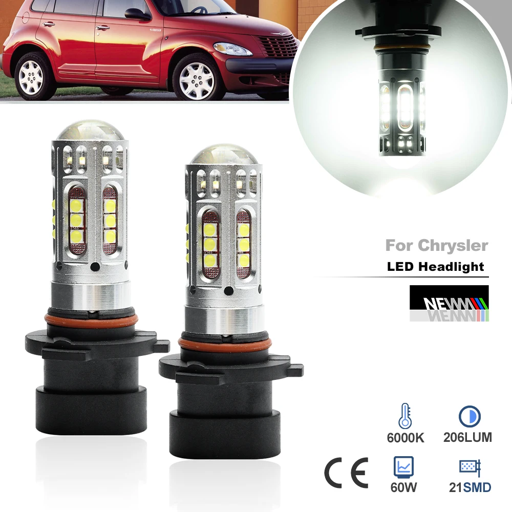 For Chrysler PT Cruiser 2001-2010 Town&Country 1998-2000 Sebring Coupe 2003-2005 LHS 300M Concorde Led High Beam Headlight Bulbs