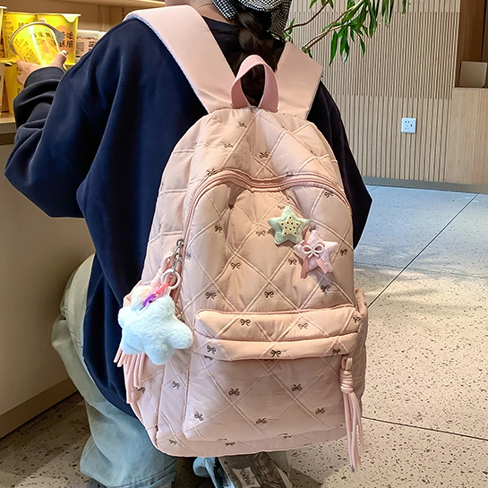 

New Plaid Woollen Women Backpack Student Book Bag Backpacks for Teenage Girls School Bags Laptop Travel Rucksack