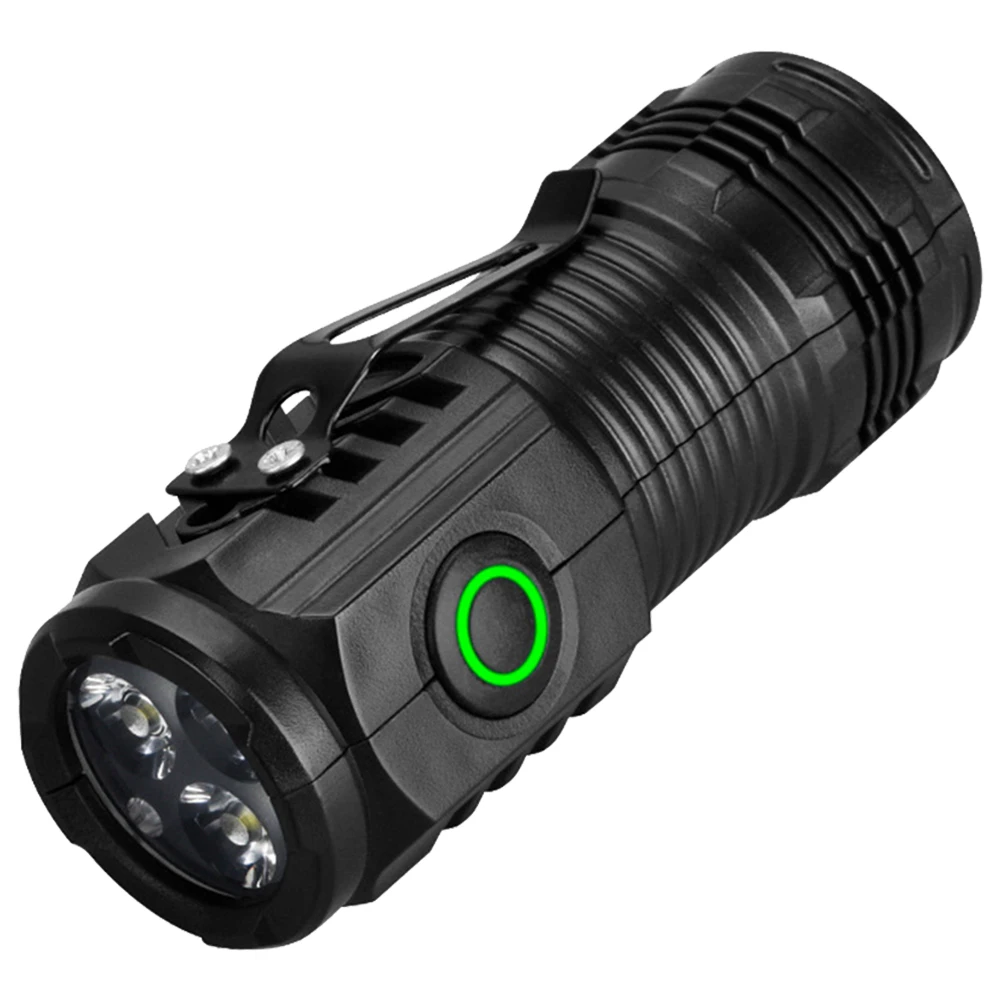 Mini LED latarka USB C akumulator z klipsem latarka kieszonkowa 3 trybami światła spinka do kapelusza dla EDC Camping piesza