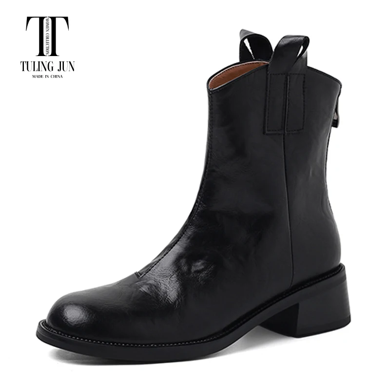 

TULING JUN 2024 Autumn Winter Women's Short Boots Rounded Toe Medium Heel Elegant Fashion Comfort Hot Sales Shoes For Women L