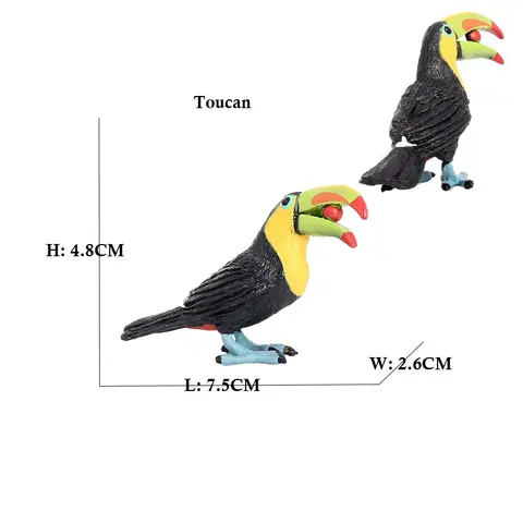 Skogsdjur Flamingo Kalkon Sjöhök Tukan Kiwi Fågelfigurer Djungeldjursfigurer Actionfigur Leksak Plastleksaker Barnpresenter 10 best sales djungeldjur - №7