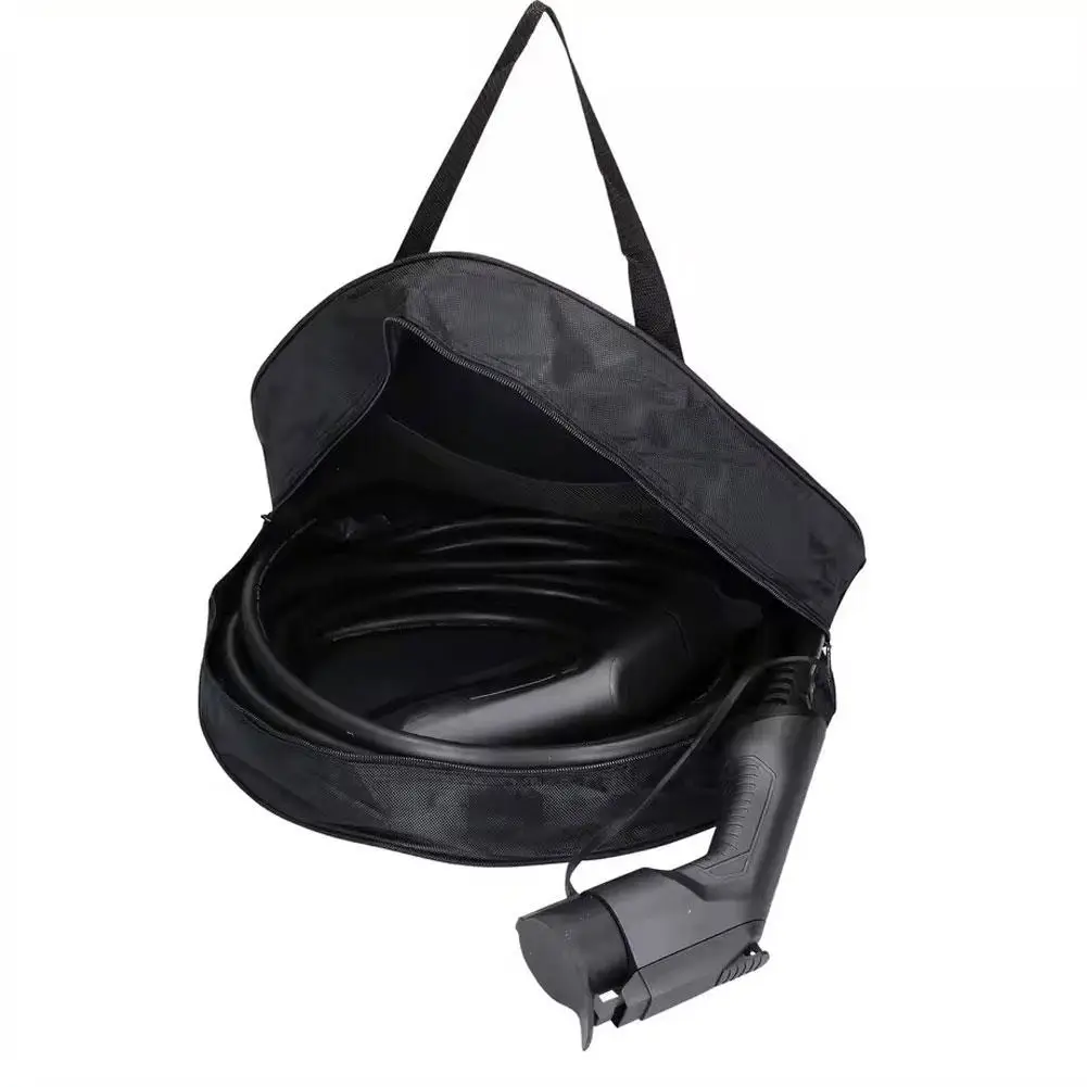 

Сумка для хранения зарядного кабеля для электромобилей, универсальный круглый органайзер для шнуров зарядного устройства для электромобиля, прочный чехол для переноски, автоаксессуар