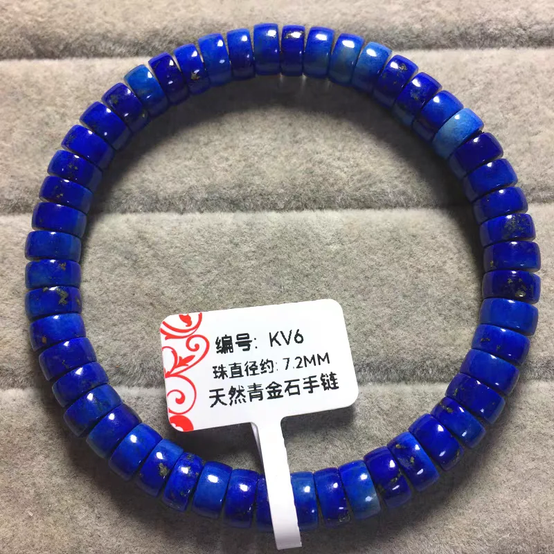 Natural Blue Lapis Lazuli Abacus Beads Pendant 8mm Women Men Beads Jewelry Gemstone AAAAAA