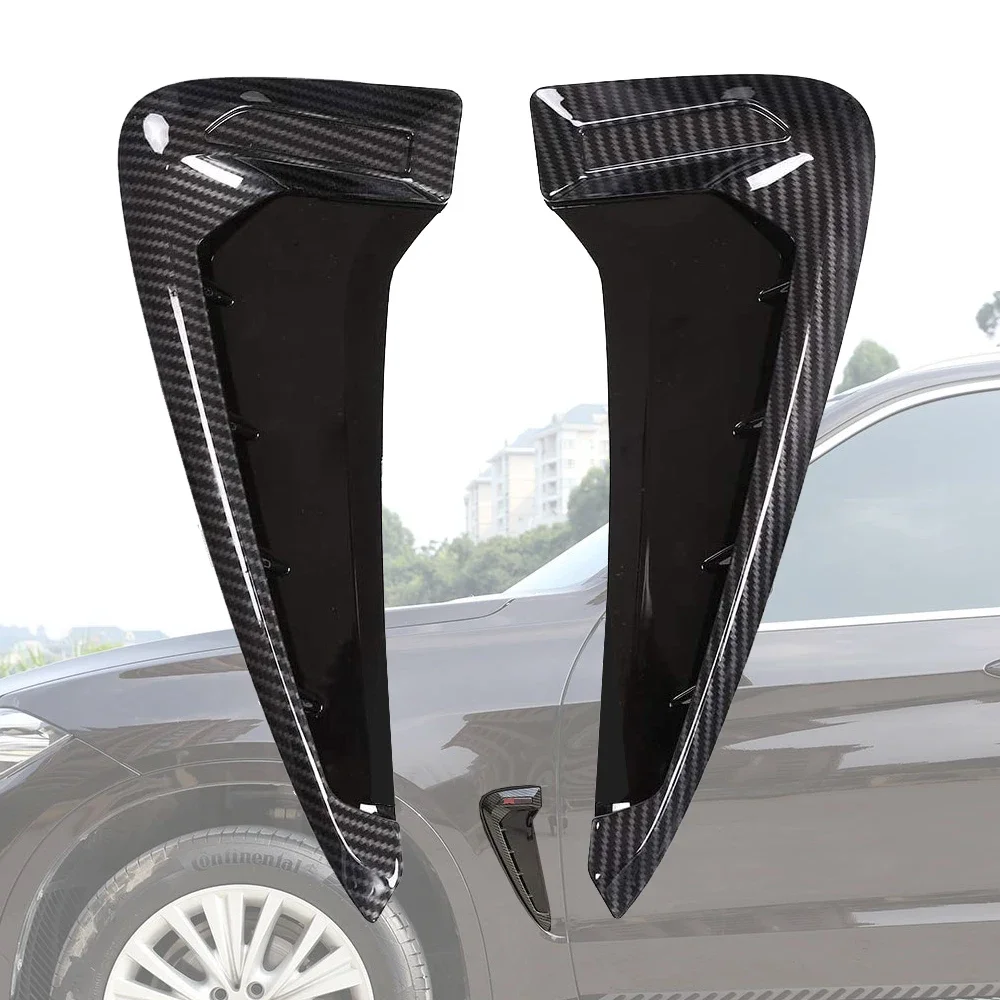 1Pair Car Fender Side Air Vent Cover Trim Auto For BMW X5 F15 X5M 2014-2018 Shark Gill 3D Decoration Chrome Sticker
