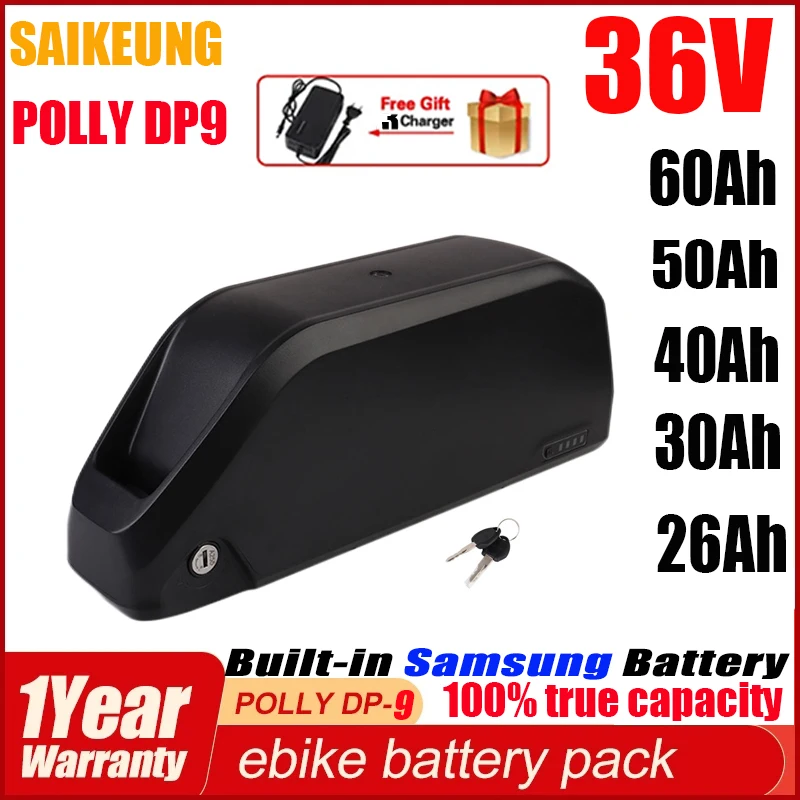 

36v 60ah Hailong Max 18650 Rechargeable 48V Electric Bike 52v 1500w3000w Polly DP-9 26ah 30ah 35 40 50ah Scooter Lithium Battery