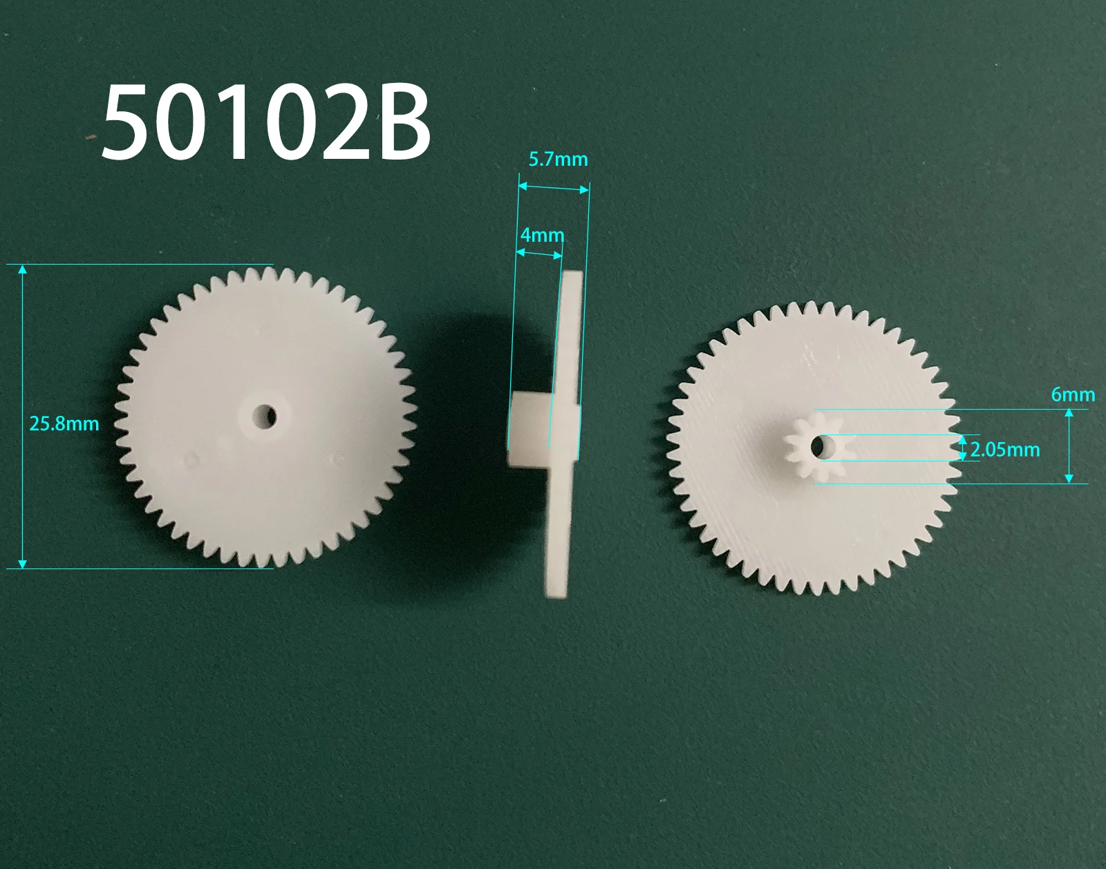 50102A 50102B Modulus 0.5 Gears OD26mm 50 Teeth 10 Teeth 2mm Hole Plastic Double-Layer Gear Toy Accessories 10pcs/lot