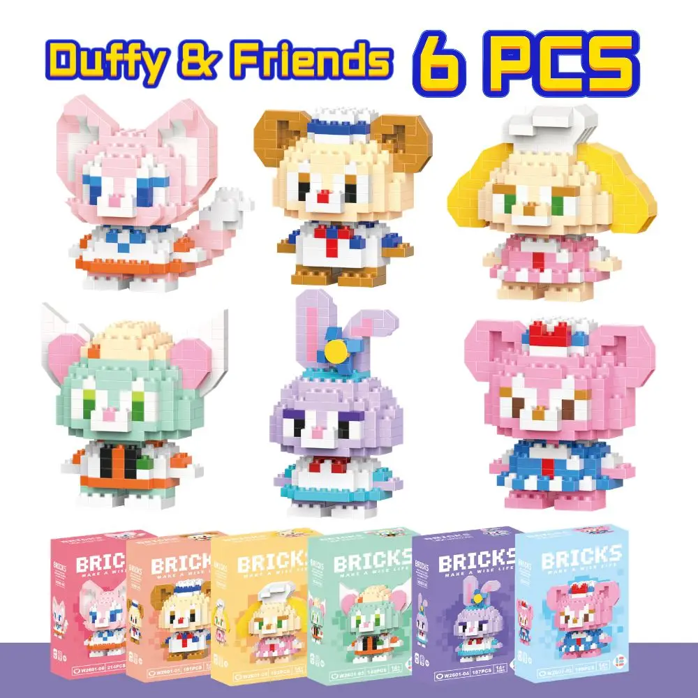 

Disney Anime Princess Building Blocks Stitch Mickey Mouse mini Action toy Figures Blocks Toys Bricks Assemble Toys Kids Gifts