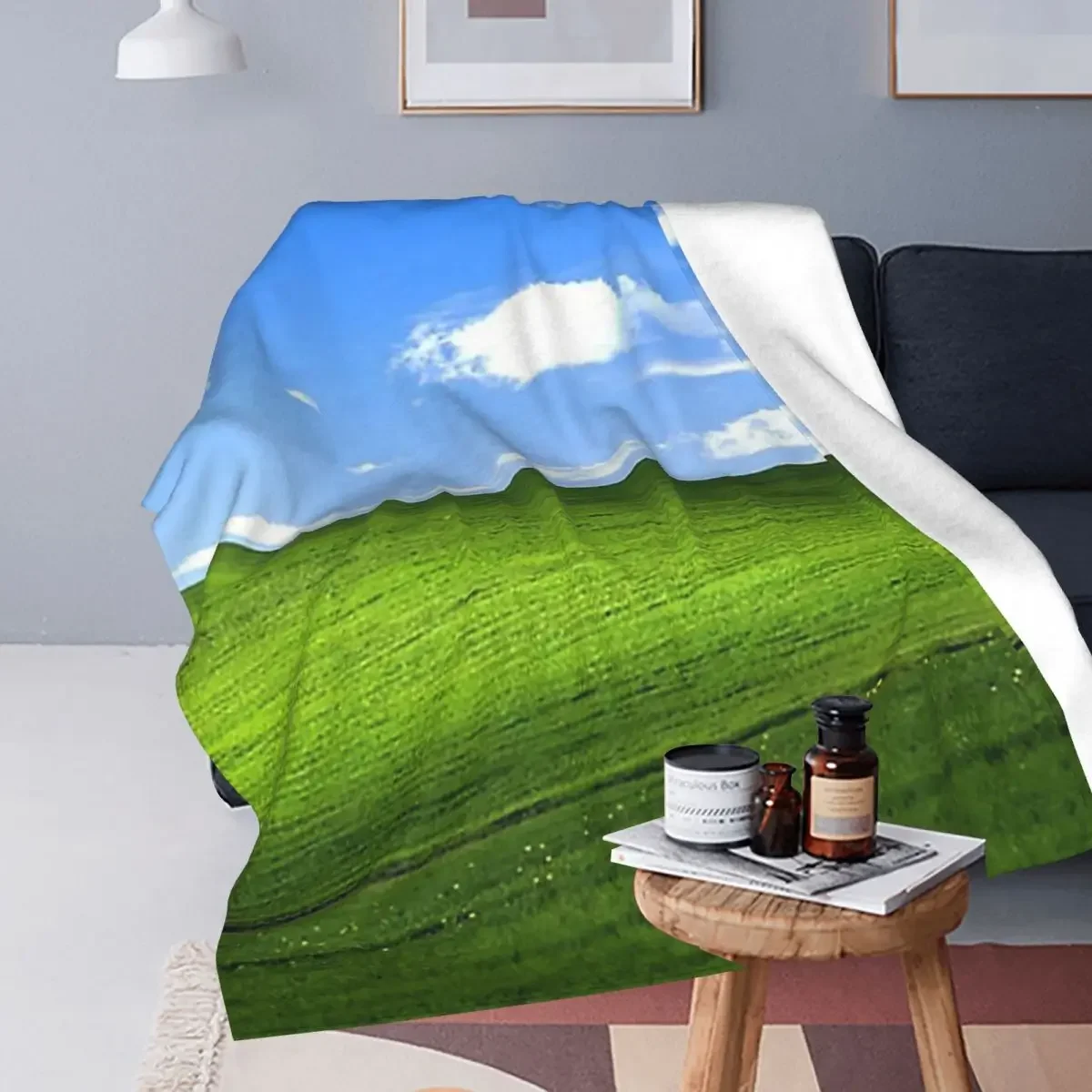 Windows XP Wallpaper Blanket Soft Warm Flannel Throw Blanket Bedding for Bed Living room Picnic Travel Home Couch