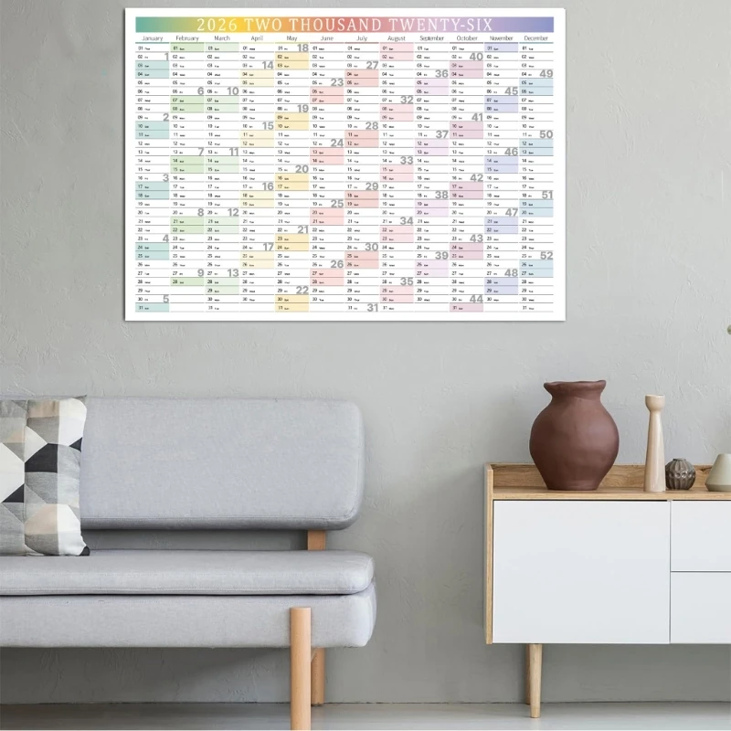 

Premium Recycled Paper 2026 Wall Calendar For Language Learners Easy Mount Design Clean Aesthetic Home Organization D2RC