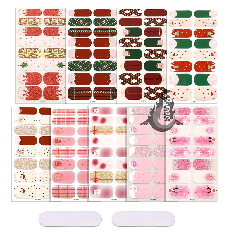MEBIS 16 Tips Christmas Stickers Nail Seal/parts Character Nail Decorations for Manicure Nail Figures Stickers Aesthetic Heisei