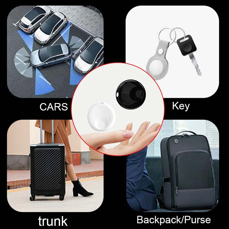 Mini Air Tag Compatible with Apple Find My APP Smart GPS Tracker with Key Ring for Pet Car Key Children Elderly Anti-lost Finder