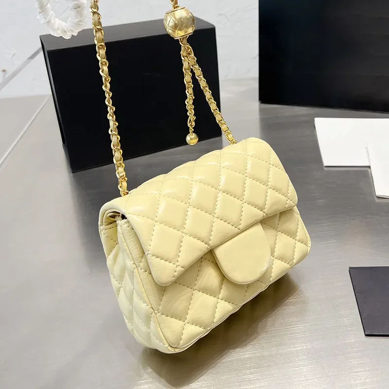 

Luxury Designer Classic Mini Flap Gold Crush Ball Quilted Bags Lambskin Crossbody PurseFashion Trend Handbags 17CM